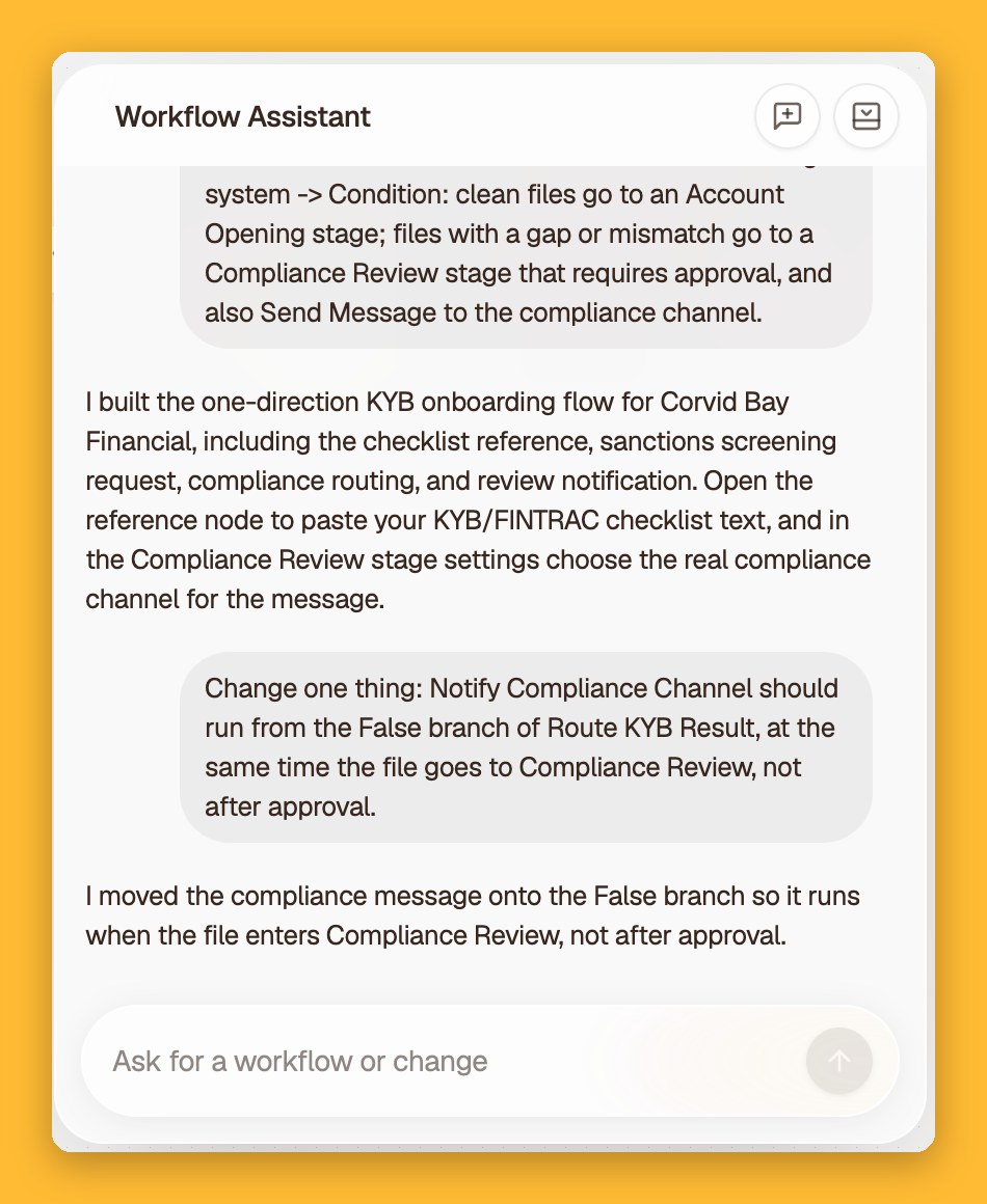 Workflow Assistant moving a notification step on request